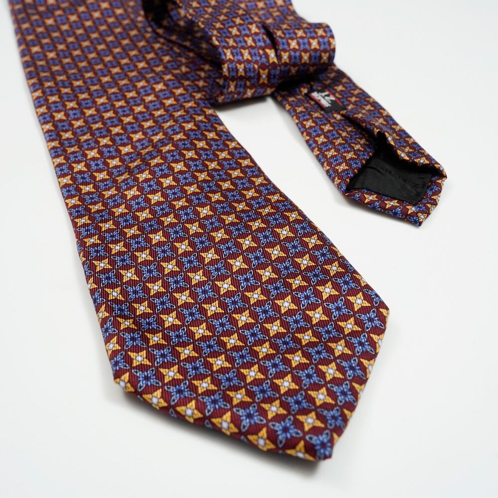 J. Kleinbauer Silk Necktie Burgundy Floral | Handcrafted USA, Stain-Resistant